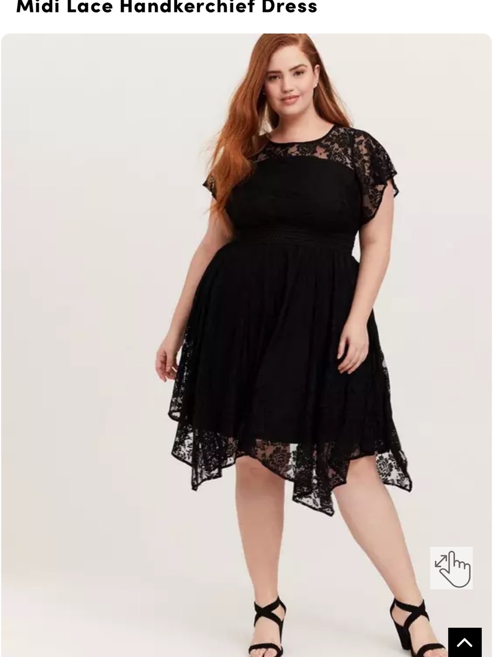torrid Black Lace Asymmetrical Midi Dress